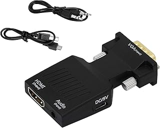YACSEJAO VGA to HDMI Adapter,VGA Source Output to HDMI TV/Monitor with Audio，Support and 1080P Resolution for Computer,Laptop,Projector