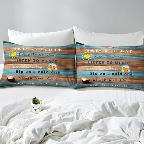 Miniatura 6 de Erosebridal Juego de edredón con reglas de la piscina, tamaño individual, juegos de ropa de cama de casa del lago para niños, adolescentes y