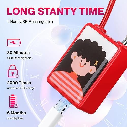 Miniatura 4 de Candado de huellas dactilares, cerradura inteligente para casillero de gimnasio para estudiantes, cerradura de combinación de huellas dactilares sin