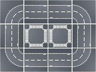 Homikidy Road Base Plates for City Road Building Block,12 City Street Plates,10
