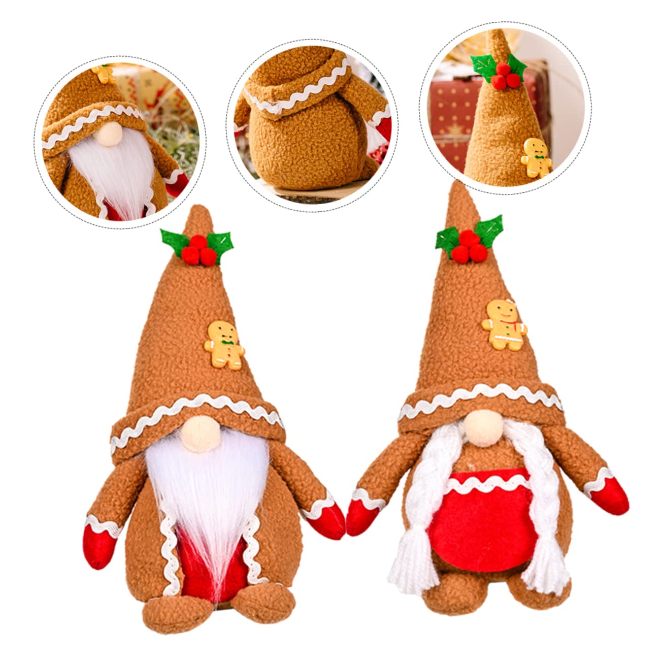 PRETYZOOM 6 Piezas muñeca Rodolfo Figuras de Rellenos Adornos de muñecos navideños Duendes navideños decoración navideña Decoraciones de de Peluche algodón Light Brown