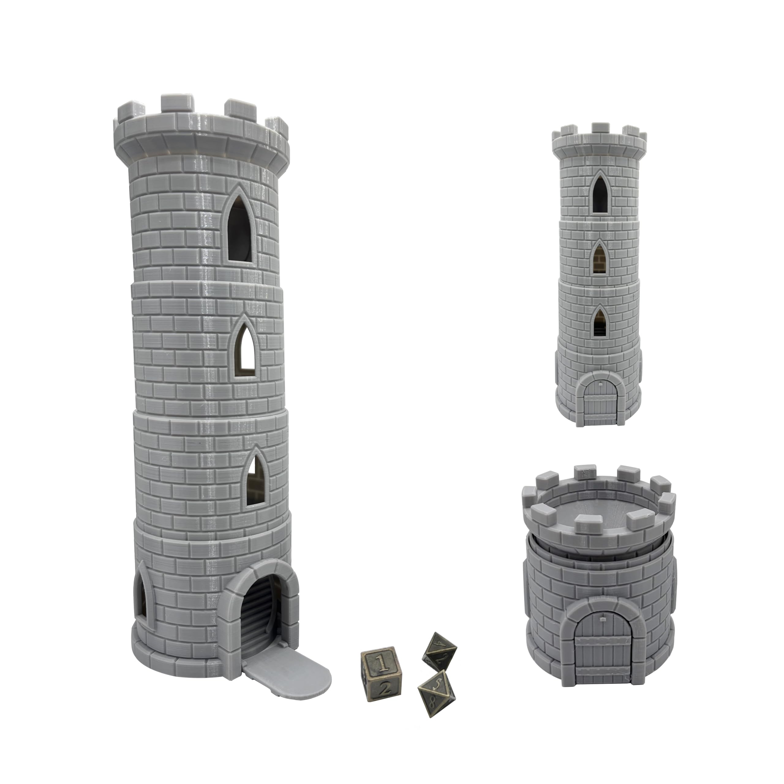 HAUTICO Collapsing Dice Tower and Little Town Houses Scene, Terrain Scenery for 20-28mm Miniatures Wargame, D&D Table Top Game Paintable (Tower Only