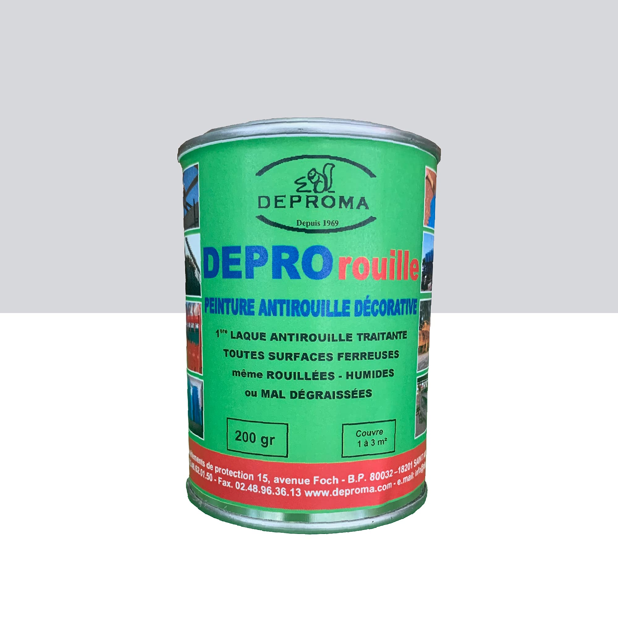 Peintures glycéro | fer antirouille métaux | 200gr | Protection contre la rouille | peinture ferronerie - Gris argenté - RAL 7035