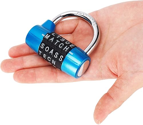 Miniatura 4 de Candado de bloqueo para gimnasio, 5 letras de aleación resistente, candado de seguridad resistente, fácil de configurar tu propio combo reiniciable