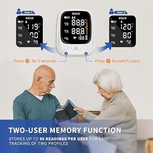 Miniatura 5 de Monitor de presión arterial para uso doméstico, monitor de presión arterial digital preciso y portátil con puño grande, monitor de frecuencia