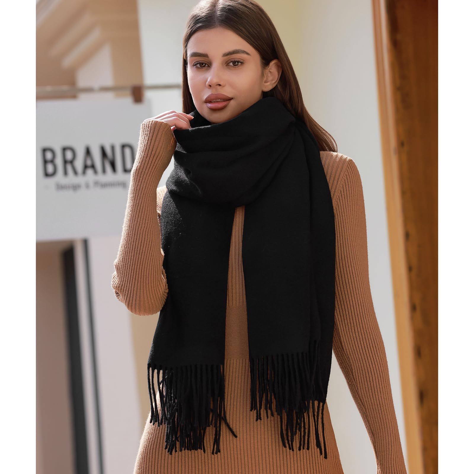 RIIQIICHY Sciarpa Donna Invernale Pashmina Scialle Caldo Stola Elegante per Abito da Sposa Cerimonia Donna