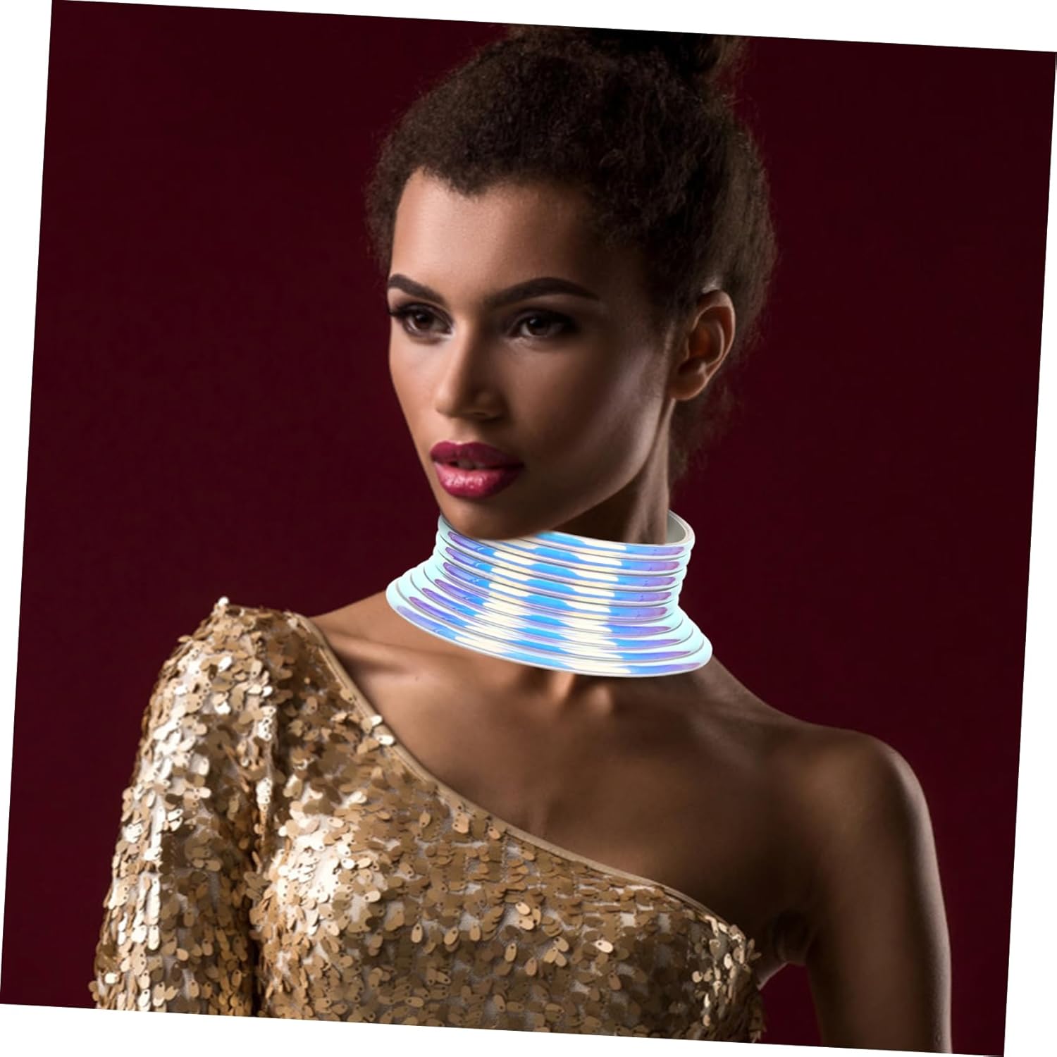 Gatuida Chunky African Necklace Gothic Collar Jewelry for Women Eye Catching Design Fashion Statement Unique