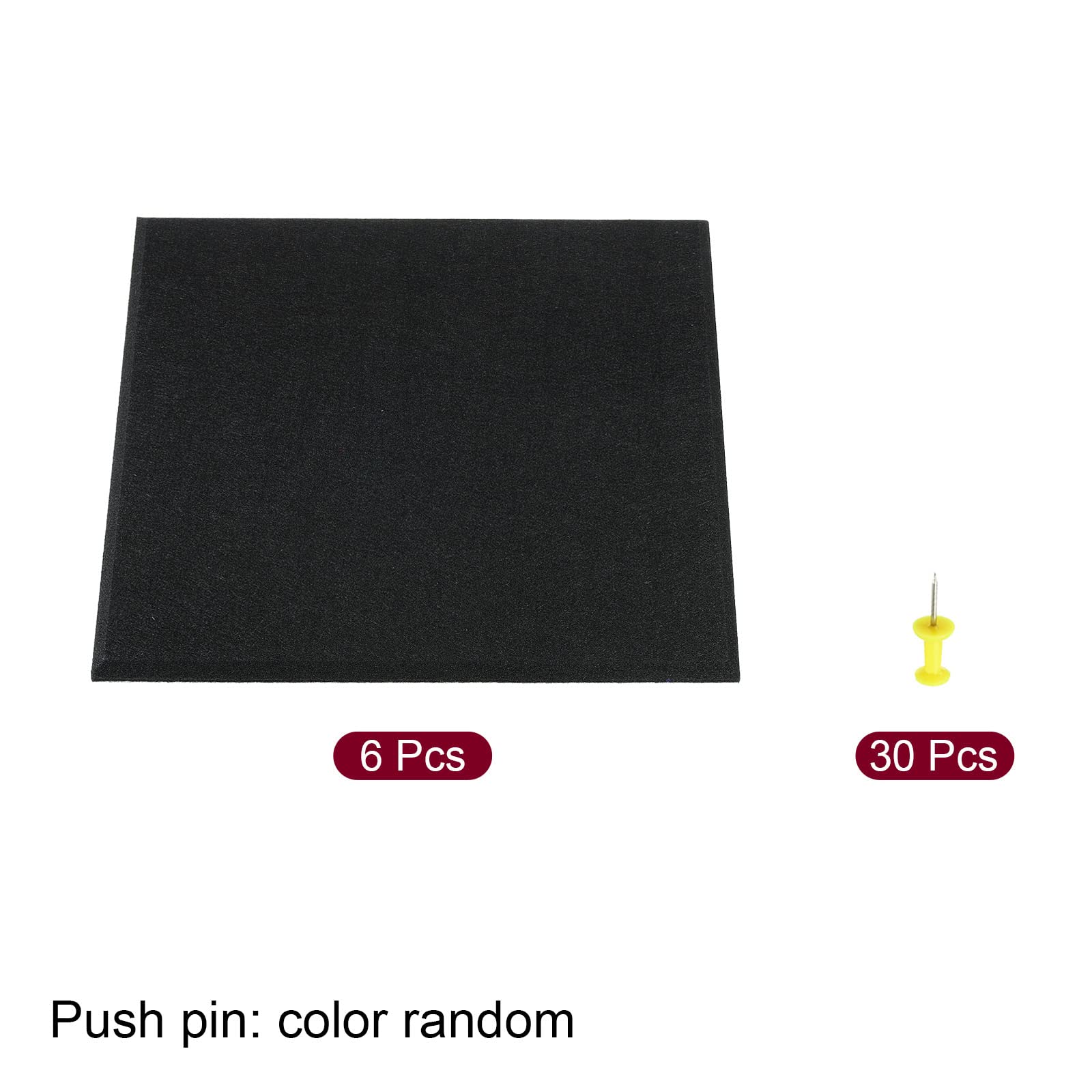 PATIKIL 4 Pannelli In Feltro Nero 30x30 Cm Autoadesivi Per Bacheche, Ufficio, Casa, Con Spilli