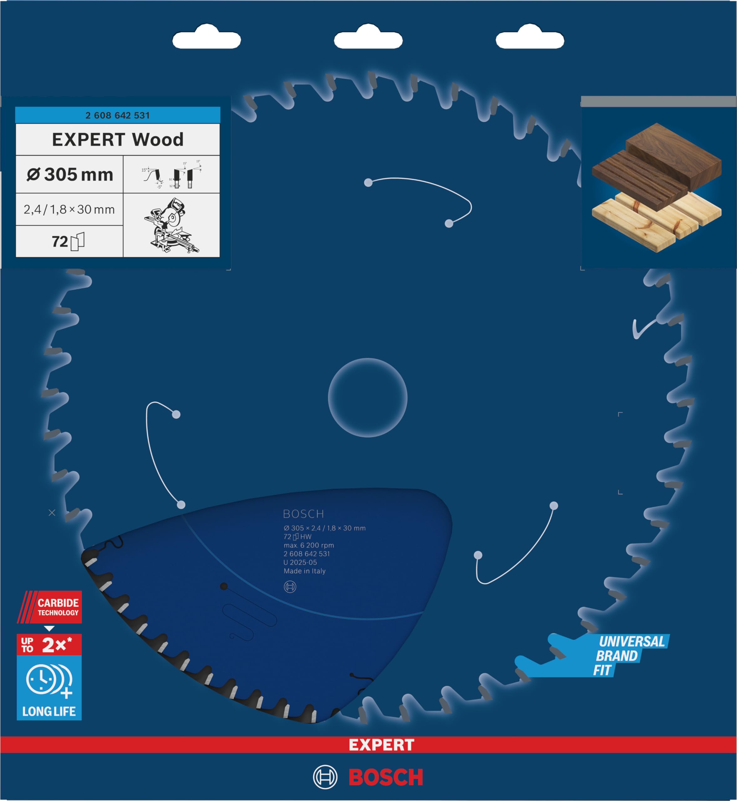 Bosch Hoja de sierra circular Expert for Multi Material 305 x 30 x 2,4 mm 96
