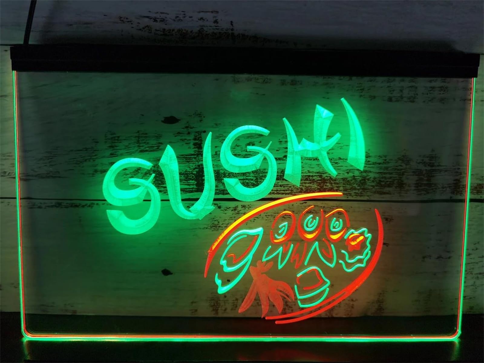 FINOTI Sushi LED Neon Light Sign Japanese Food Restaurant LED Light Sign 2 Color Display LED Light Up Sign Suitable For Sushi Shop Japanese Food Restaurant Wall Art Decoration With Switch,E,11.8"x7.9"