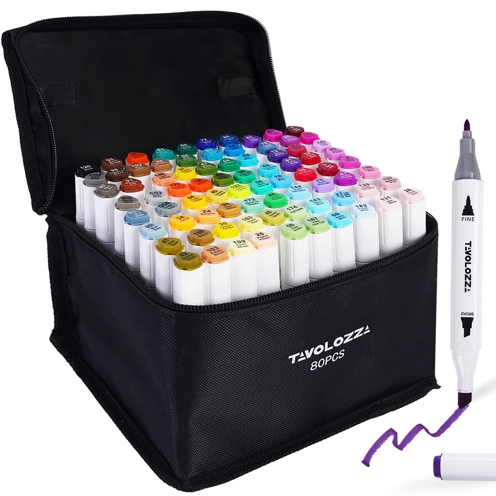 Tavolozza 80 Color Art Marker Pen Set For Kids Adult Desertcart