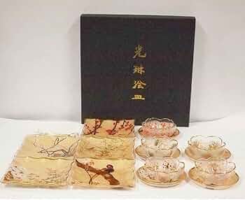 Amazon.co.jp: 光琳絵皿セット＜食器＞尾形光琳 和食器 ガラス食器 角