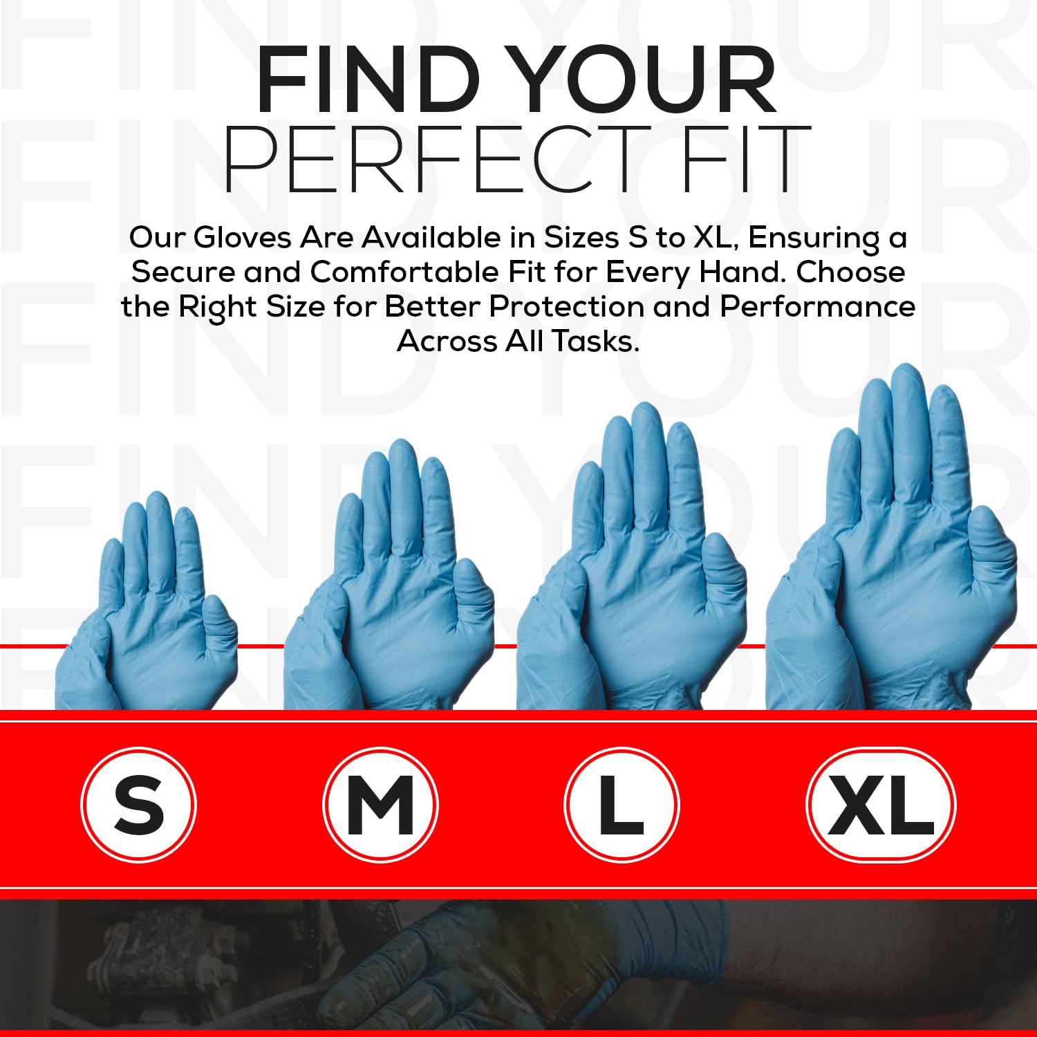 First Glove Guantes azules de nitrilo de 8 mil totalmente texturizados, guantes resistentes para automoción, alimentos, limpieza y trabajo, guantes con agarre de diamante y sin polvo, 500 unidades