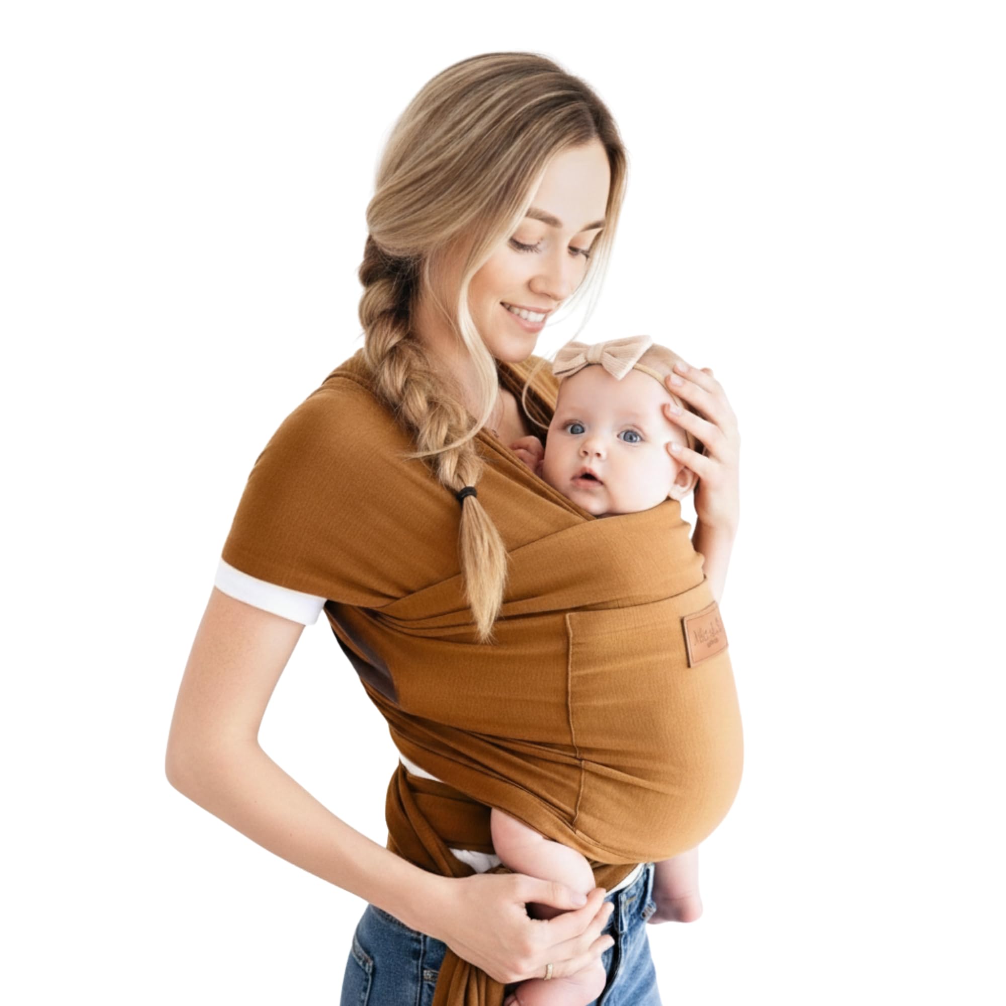 Baby Wrap Carrier - Premium Cotton Baby Carrier Wrap for Newborn to Toddler- Infant Carrier- Baby Holder One Size Fits All with Front Pocket by Max&so