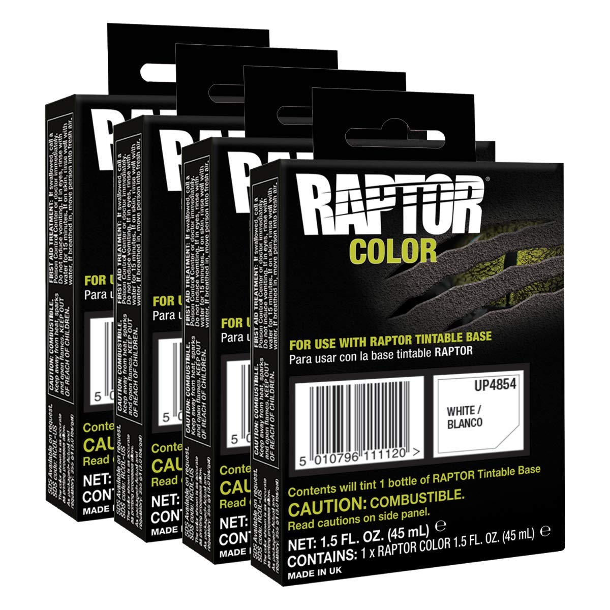 U-POL Raptor Color Pouches | Four 1.5 Fluid Ounce Tint Pouches Delivering a High Level of Fade Resistant Color for Raptor Tintable Bed Liner |
