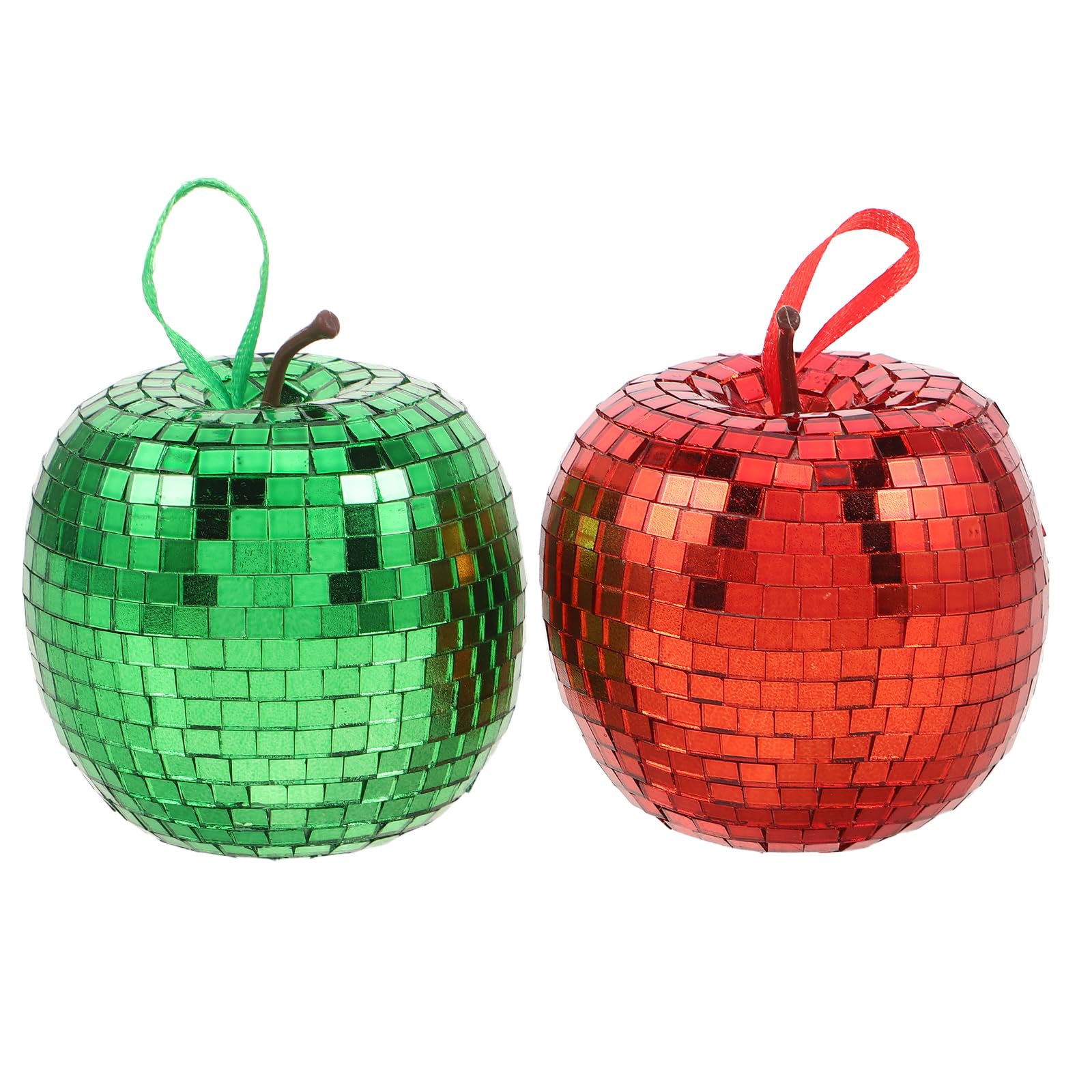 Boule disco en forme de pomme miroir pour décoration de Noël suspendue