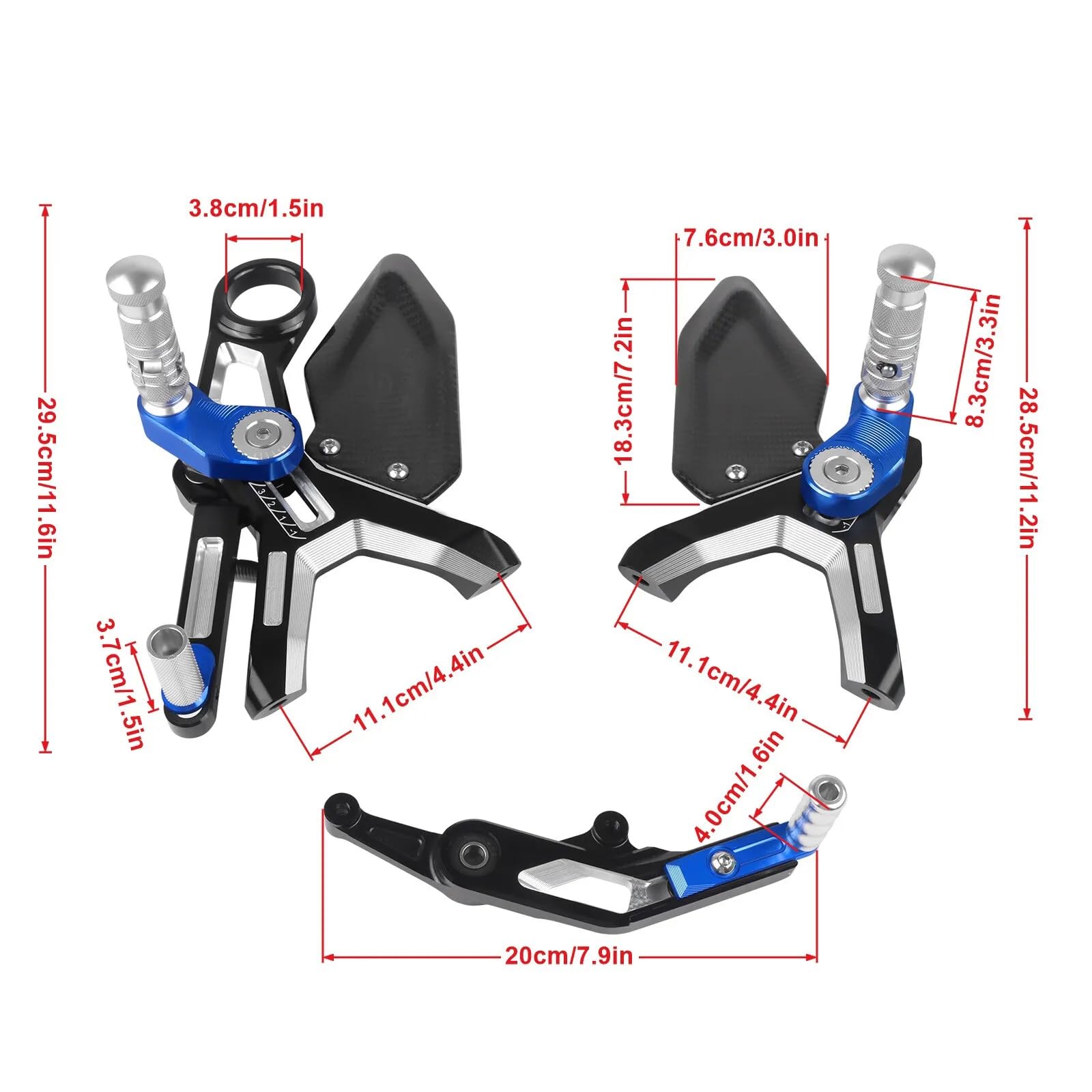 Repose-pieds Arrière Réglable En Fibre Carbone Pour BMW S1000RR 2019-2024 - Réglage Facile, Montage Rapide