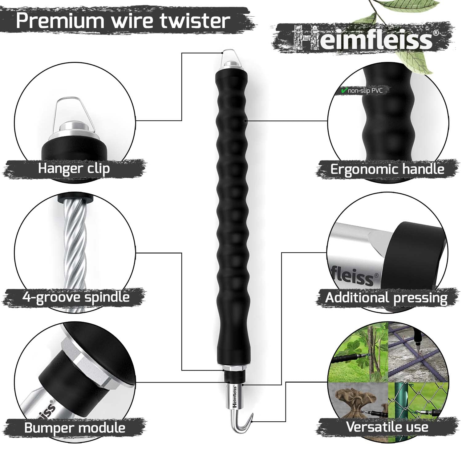 Heimfleiss® Drillapparat Driller + drut rzymski od 1,4 x 100 do 300 mm (1000 szt.) - wysokiej jakości zestaw składający się z 1 x opaski drucianej szczypce i drutu wiążącego