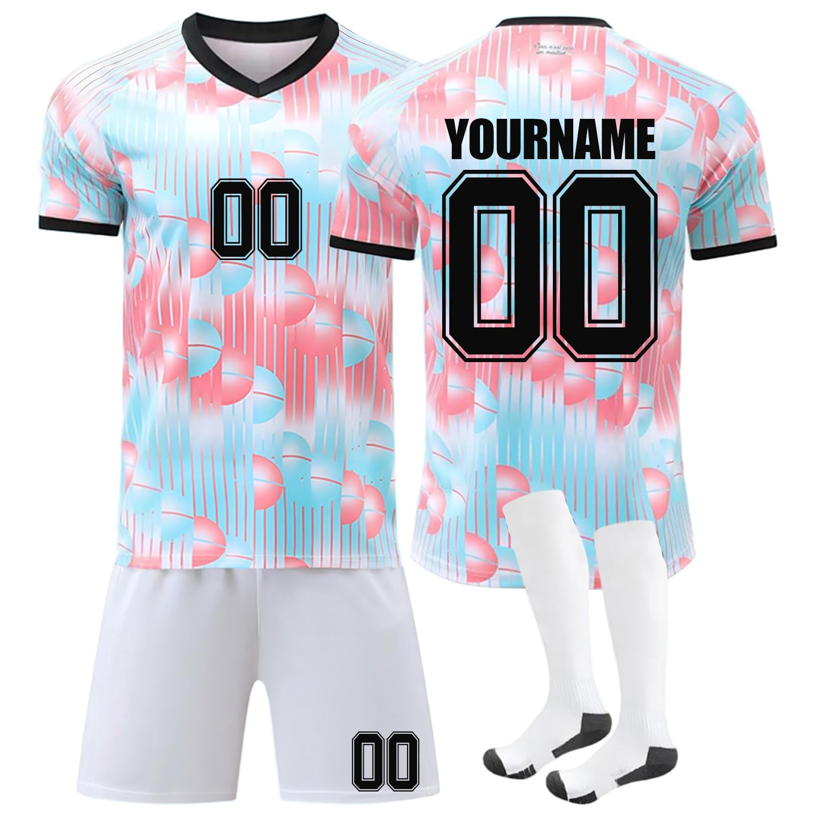 Mundial 2026 Camiseta de Fútbol Personalizadas Nombre Número para Hombres y Niño, Casa/Visitante Equipación Fútbol con Conjunto Top Pantalón Corto y Calcetines Regalo de Futbol - 5