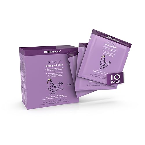 DERMAdoctor KP Duty Almohadillas para exfoliación corporal para piel con baches + cabello encarnado con AHA + BHA + PHA (10 unidades)