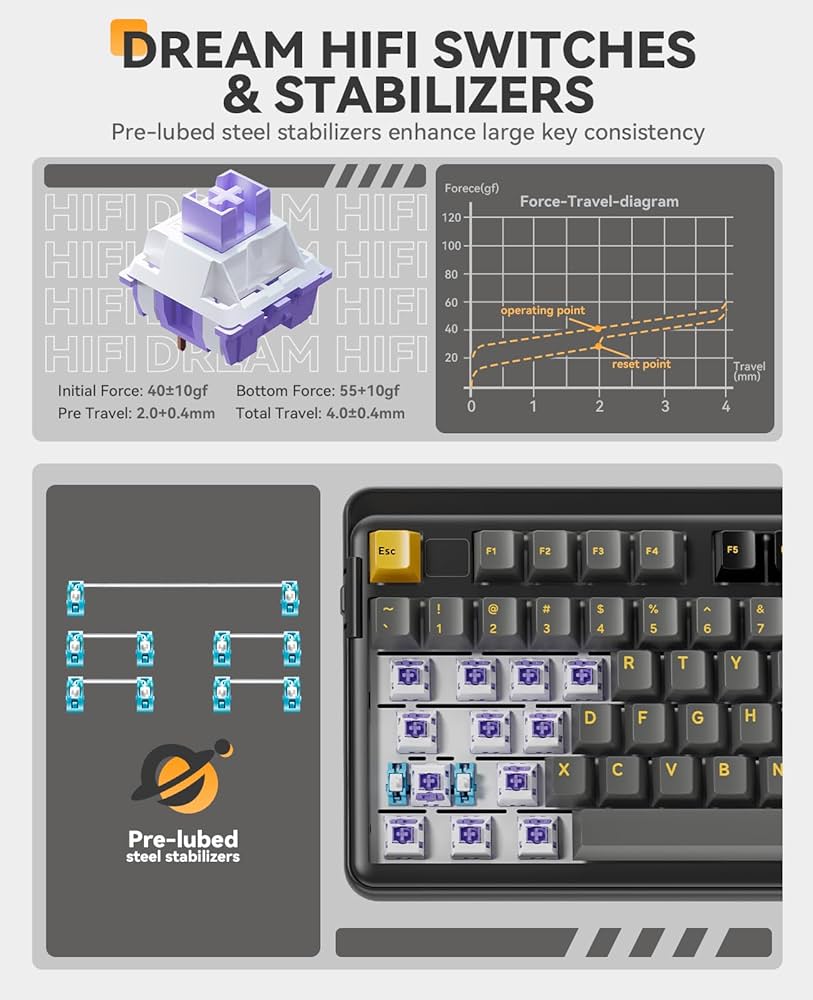 Amazon.com: DAREU EK98pro Wireless Mechanical Keyboard,96
