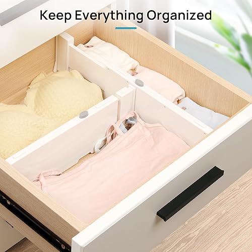 Miniatura 7 de Vtopmart Separadores de cajones para ropa, paquete de 6, ajustables de 4 pulgadas de alto expandibles de 11.6 a 17 pulgadas, organizador de cajones