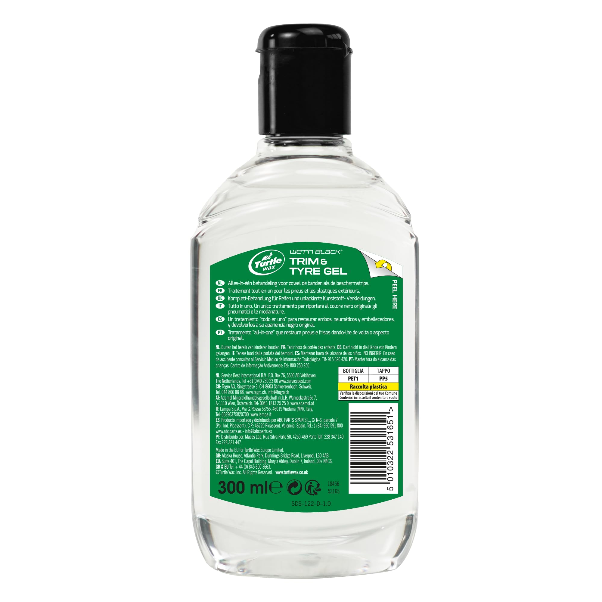 Turtle Wax 53165 Wet n Black Trim & Tyre Gel 300 ml