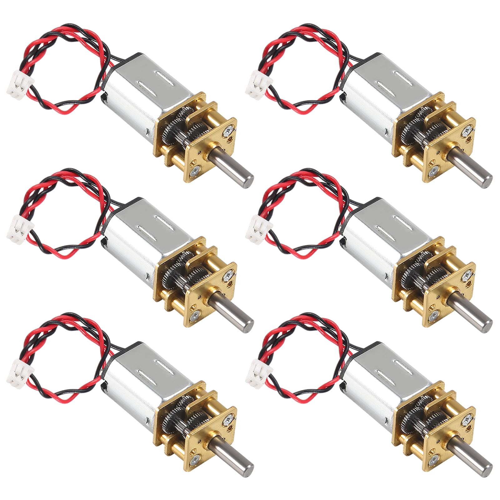 6pcs Mini Micro N20 Gear Motor DC 3V-6V Slow Speed Full Metal Gearbox Micro Motor for RC Car, Robot Model, DIY Engine Toys