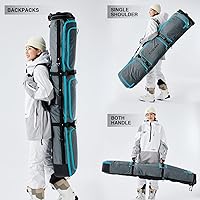 Vista 4 de XCMAN Bolsa acolchada de snowboard de longitud ajustable de 63 a 75 pulgadas, bolsa acolchada para viajes aéreos