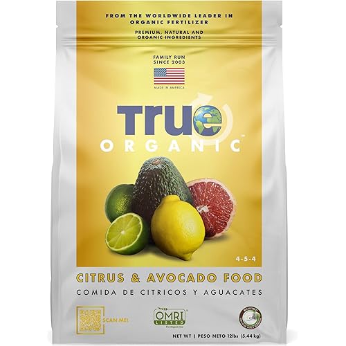True Organic Citrus & Avocado Food – Organic Fertilizer for Lush Foliage and Abundant Fruit – 12lb Bag Covers 210 Sq. Ft.