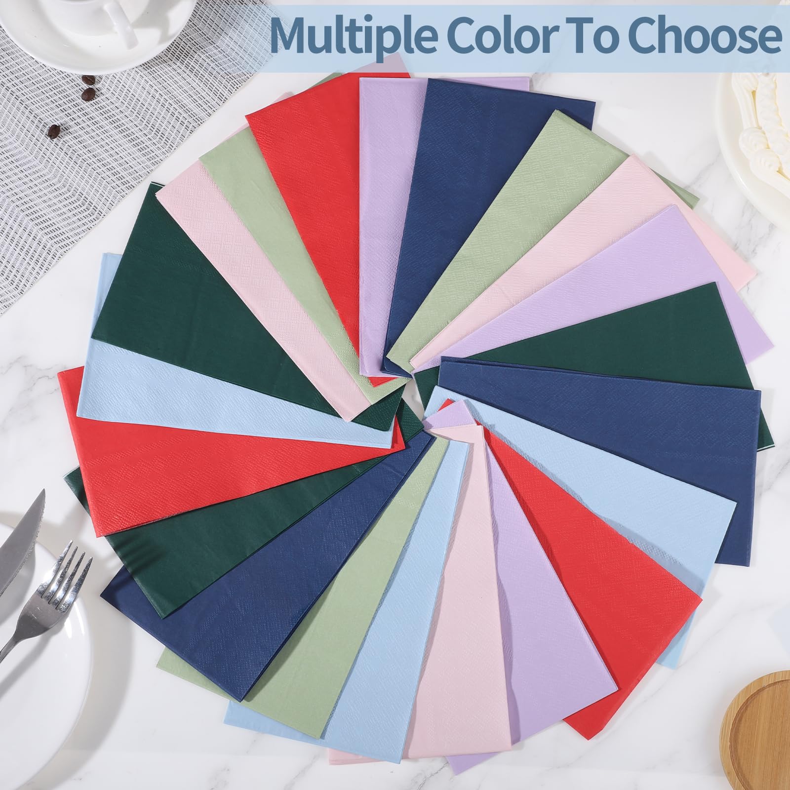 NatNarr 60 servilletas desechables azules claras, servilletas de papel decorativas para baño, servilletas de papel azul bebé para bodas, baby shower, baño, kithchen
