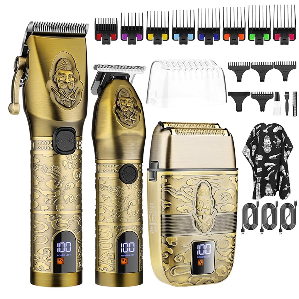 Professional Hair Clippers for Men Professional Hair Clipper and Electric Shaver Metal Body Oil Head Hair Trimmer Pushing