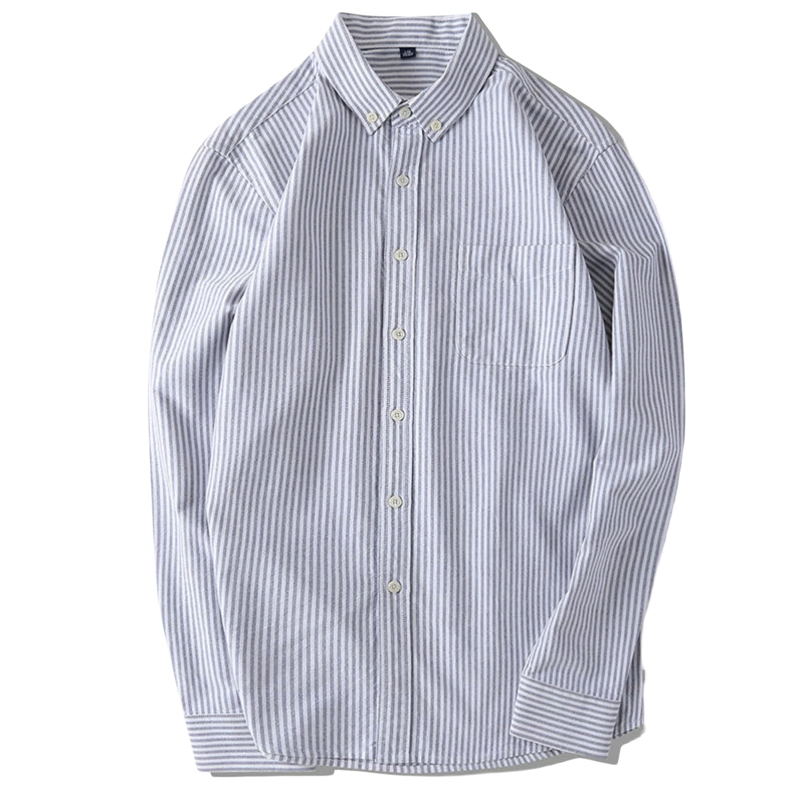 Camicia a maniche lunghe da uomo in cotone Oxford Spinning Slim Fit a righe primavera estate