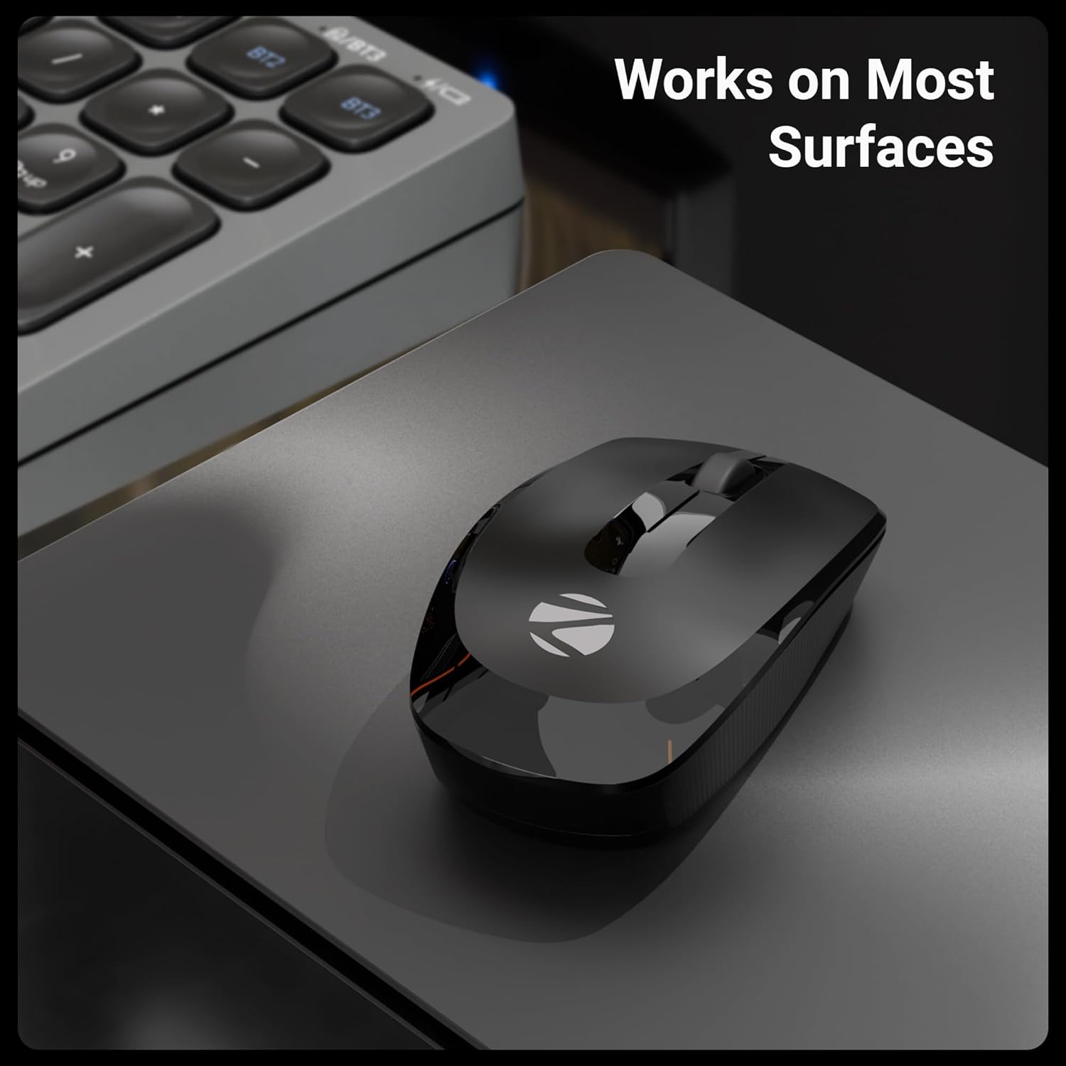 ZEBRONICS Wireless Mouse, 2.4GHz, 3200 DPI, 3 Buttons, Comfortable & Ergonomic, USB Nano Receiver, Power-Saving Mode, Works on Most Surfaces, for Mac | Laptop | Computer (Freego, Black) 15 71yJIT2 iJL. SL1500