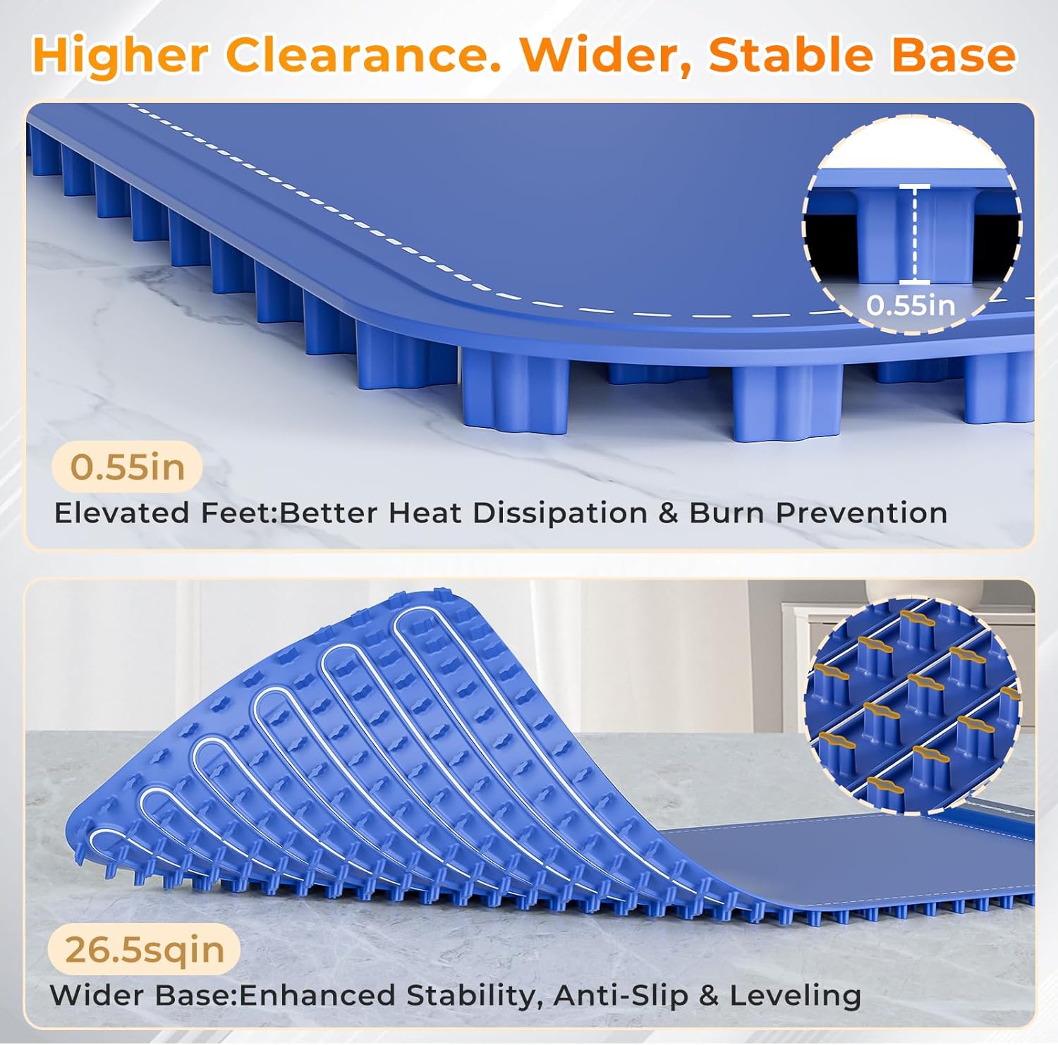 Warming Mat for Food Extra Large 32"x15", Electric Silicone Food Warmer Trays for Chafing Dishes & Buffet,Portable Countertop Food Warmers for Parties, 7-Level Temp 8-Hour Timer， Blue - Image 7