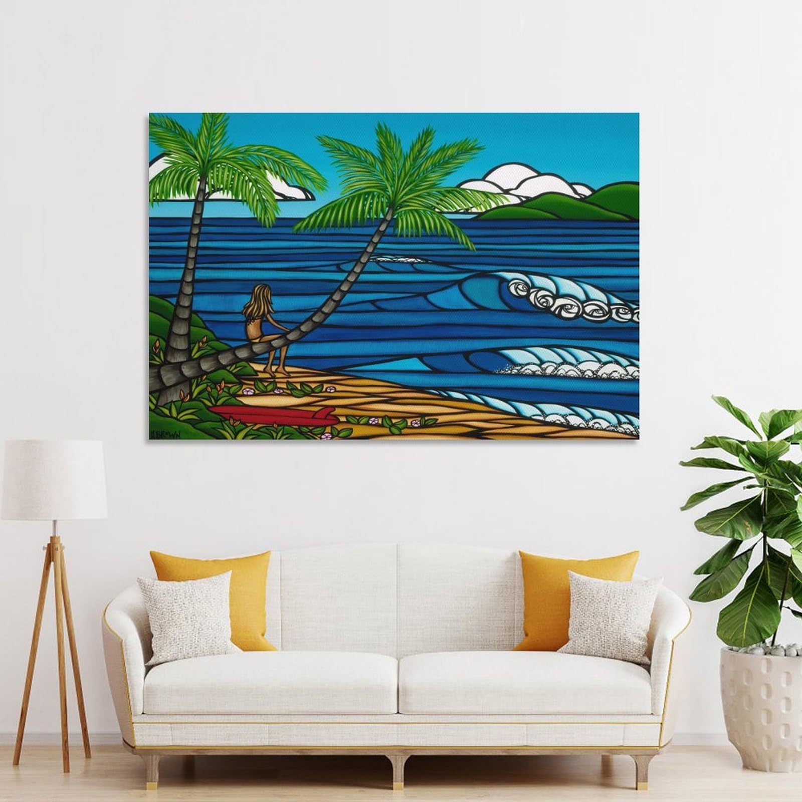 Amazon.co.jp: ハワイビーチポップアート熱帯海景ポスター ポスター