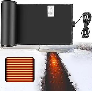 VASALAID Heated Snow Melting Mats, 10ft x 13in PVC Snow Melting Mats Outdoor, 120V Snow and Ice Melting Mats for Proof and Valley, 3 in/h Melting Speed