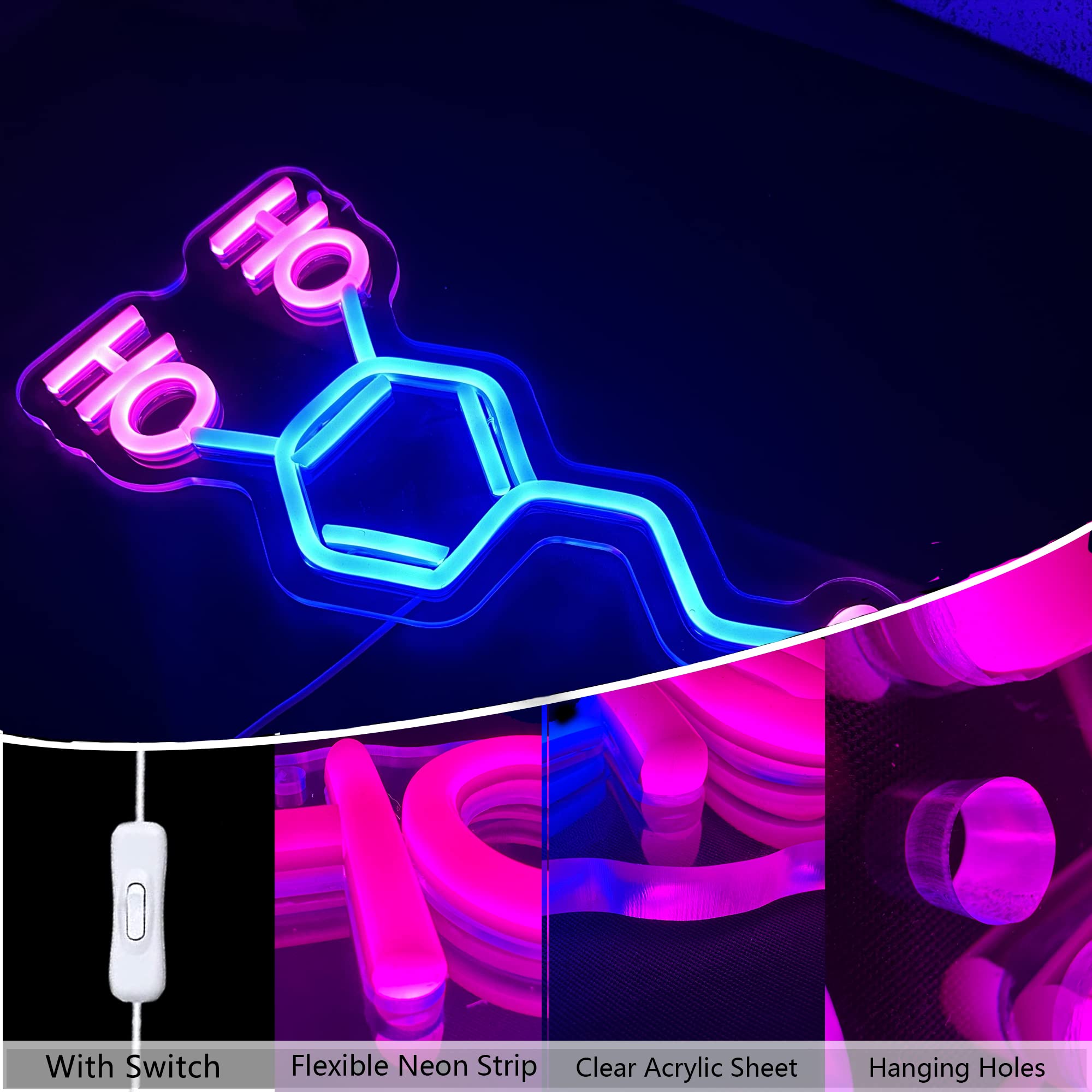 Dopamine Molecule Neon Sign Dimmable LED Light Up Wall Decor