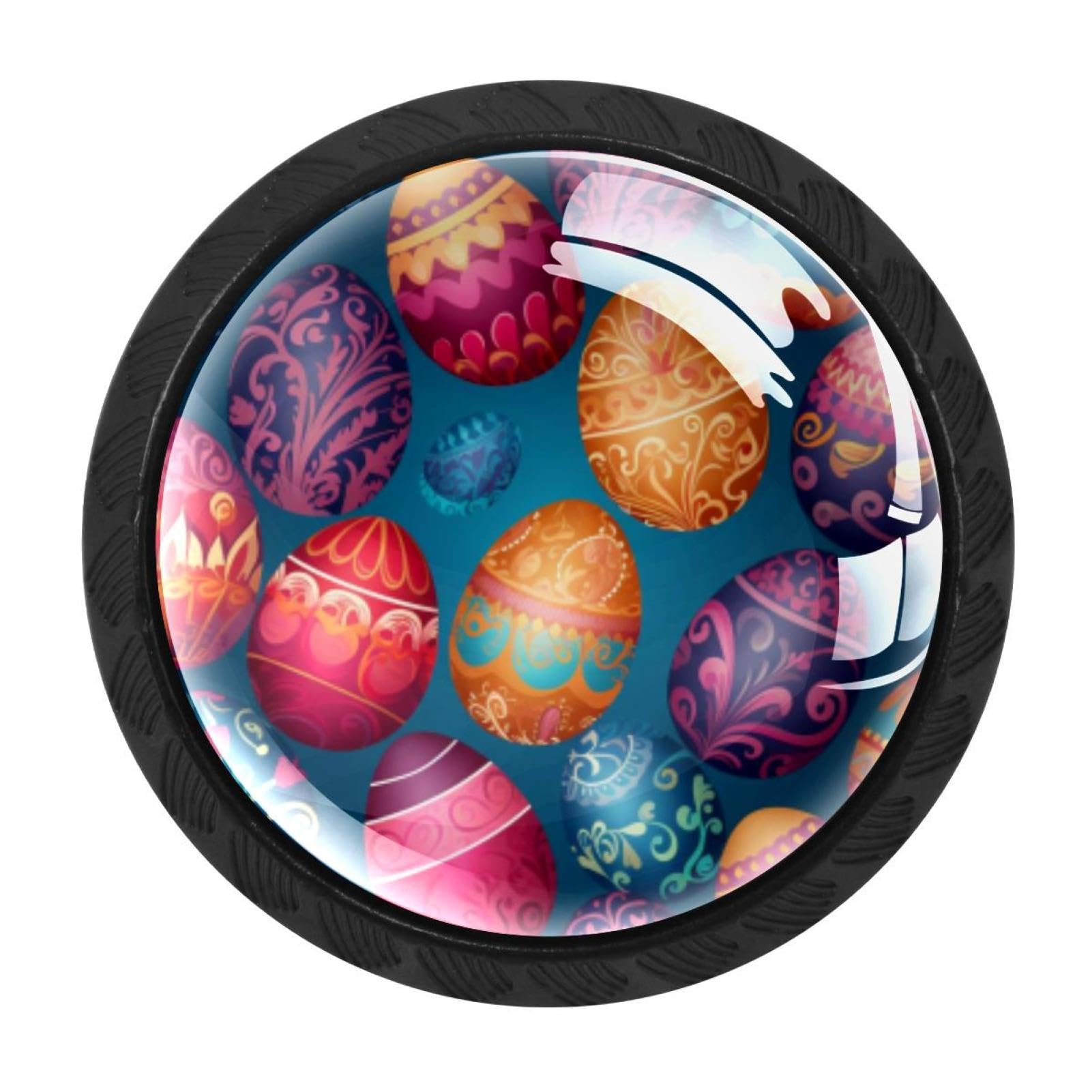 Chenzzzz Multicolored 02 4 Pieces Round Cabinet Knobs Easter Dresser Knobs Pulls Handles With Screws For Drawer Pulls Handles Knobs Door Knobs