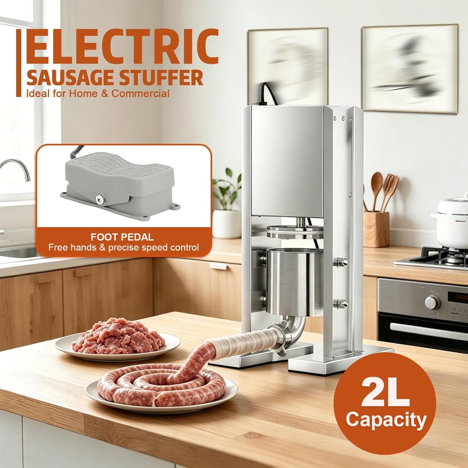 Machine à farcir les saucisses électrique,Fabricant de saucisses commercial