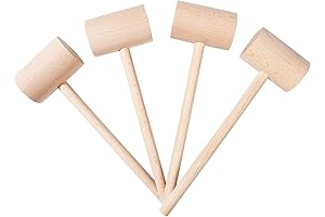 4Pcs Wooden Mallets: Essential Kitchen Tools for Seafood Lovers and Crafters