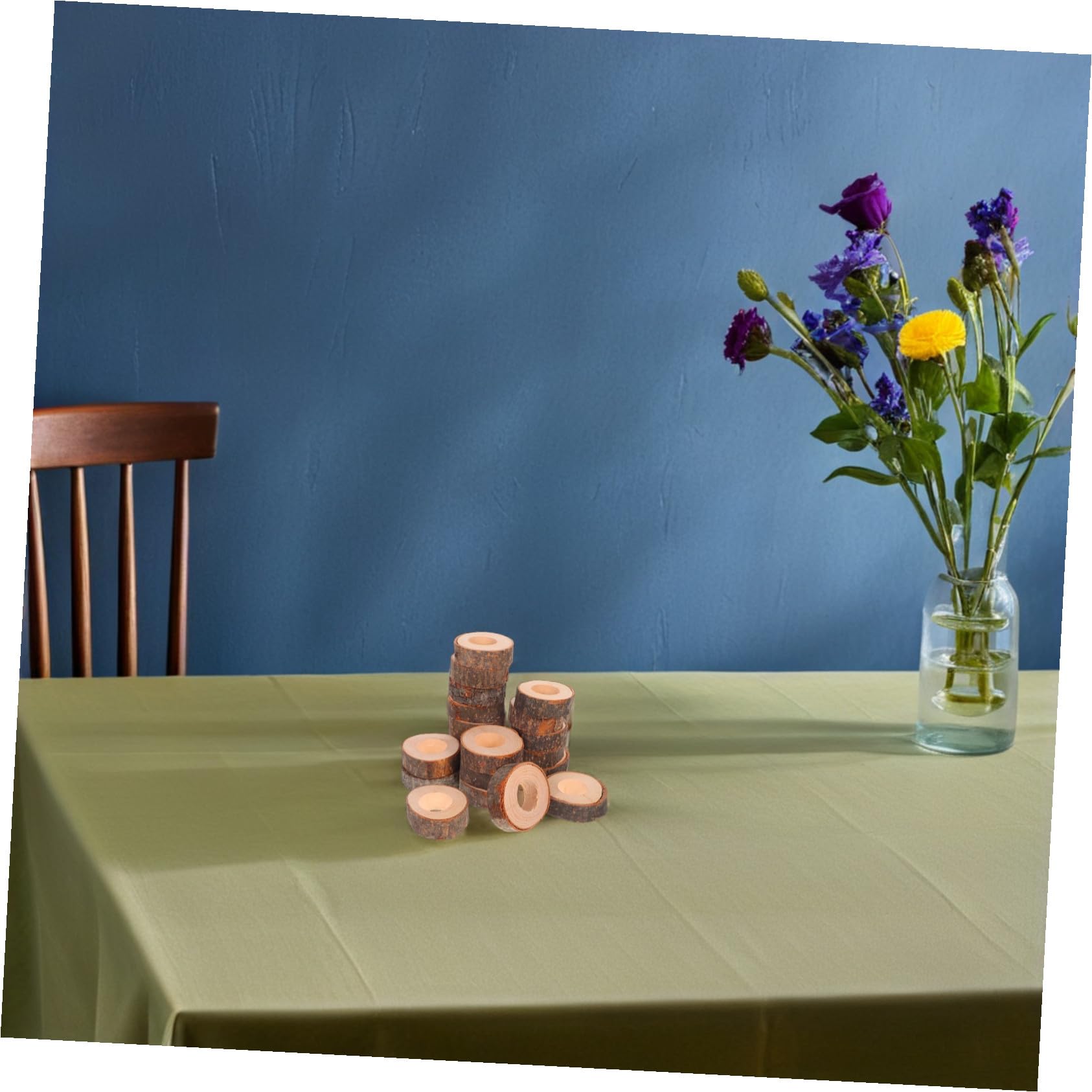 SHINEOFI 20pezzi Portatovaglioli in Legno Rotondi Anelli per Tovaglioli Semplici in Legno per Pranzi Matrimoni Feste Decorazioni per Tavola in Stile Rustico