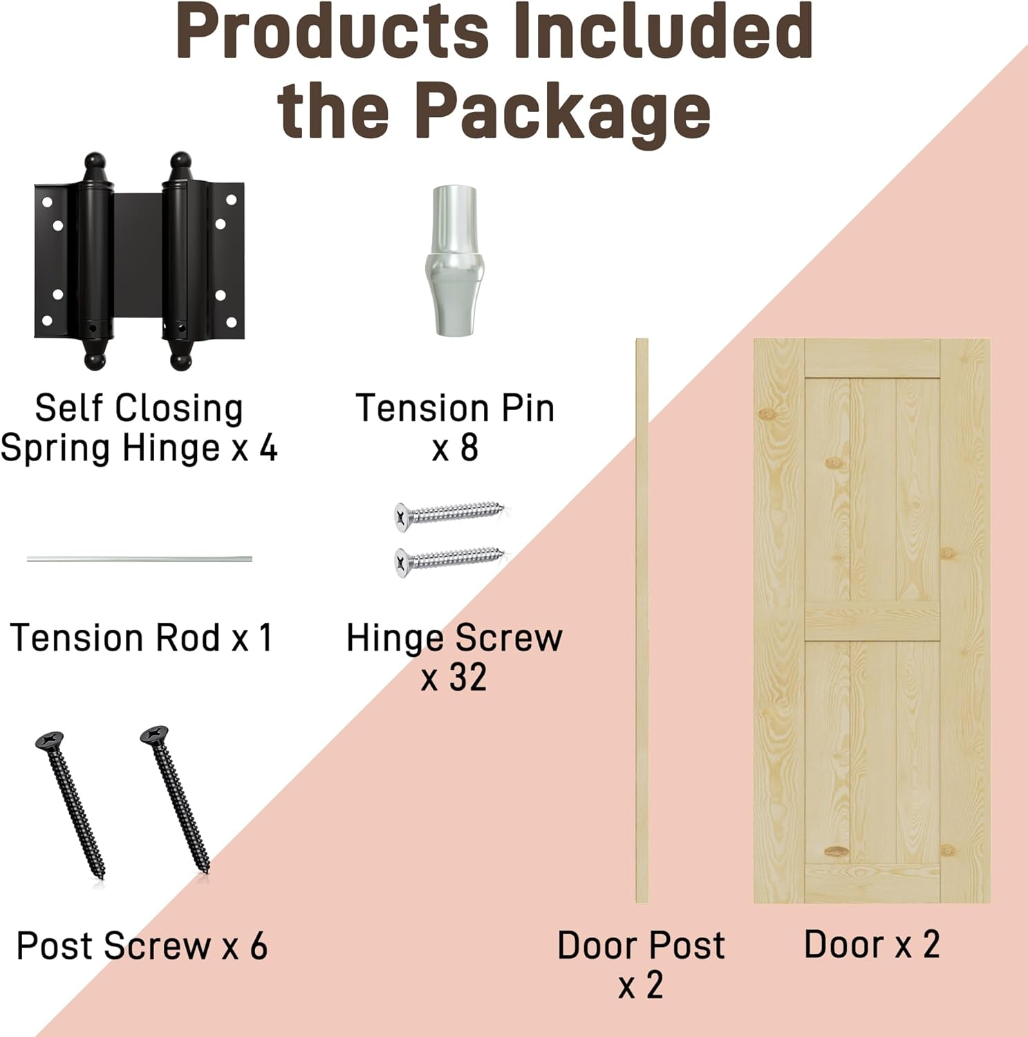 30" x 42" Swinging Saloon Door, Double Solid Wooden Cafe Doors, Swing Half Door for Commercial, House, Porch, Kitchen, Doorways, Bar, Restaurant, Hallway Partition Door for Indoor & Outdoor