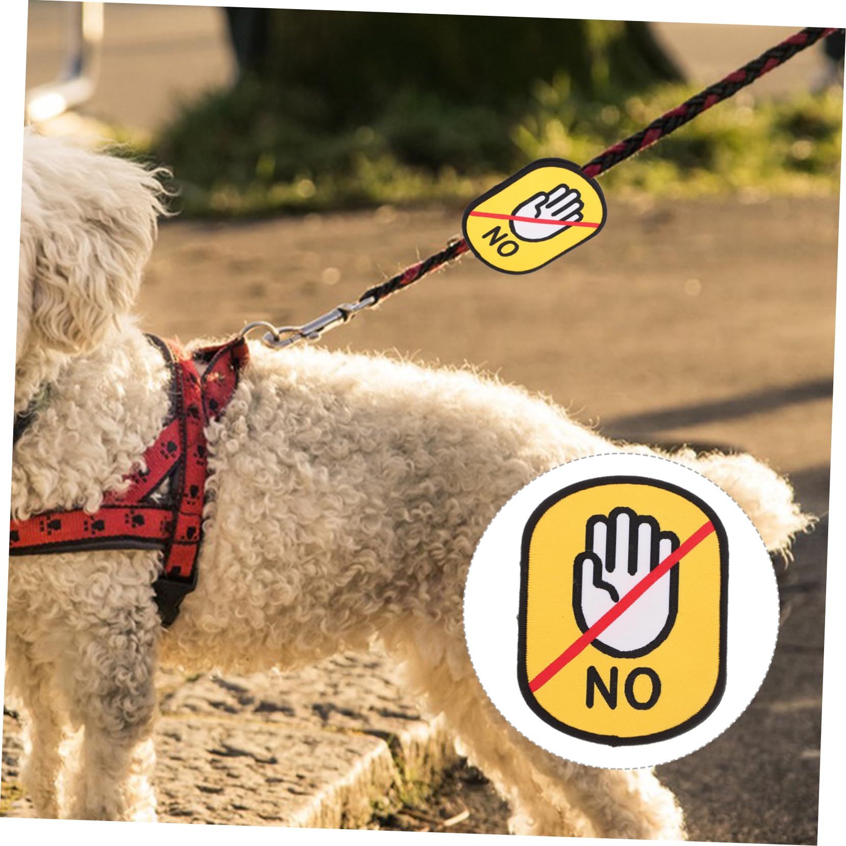 PartyKindom 10pezzi Etichetta Di Identificazione Sociale Per Animali Domestici Adesivo Di Non Toccare Per Guinzaglio Facile Da Applicare e Rimuovere Sicurezza Per Cani e Cuccioli Durante Le