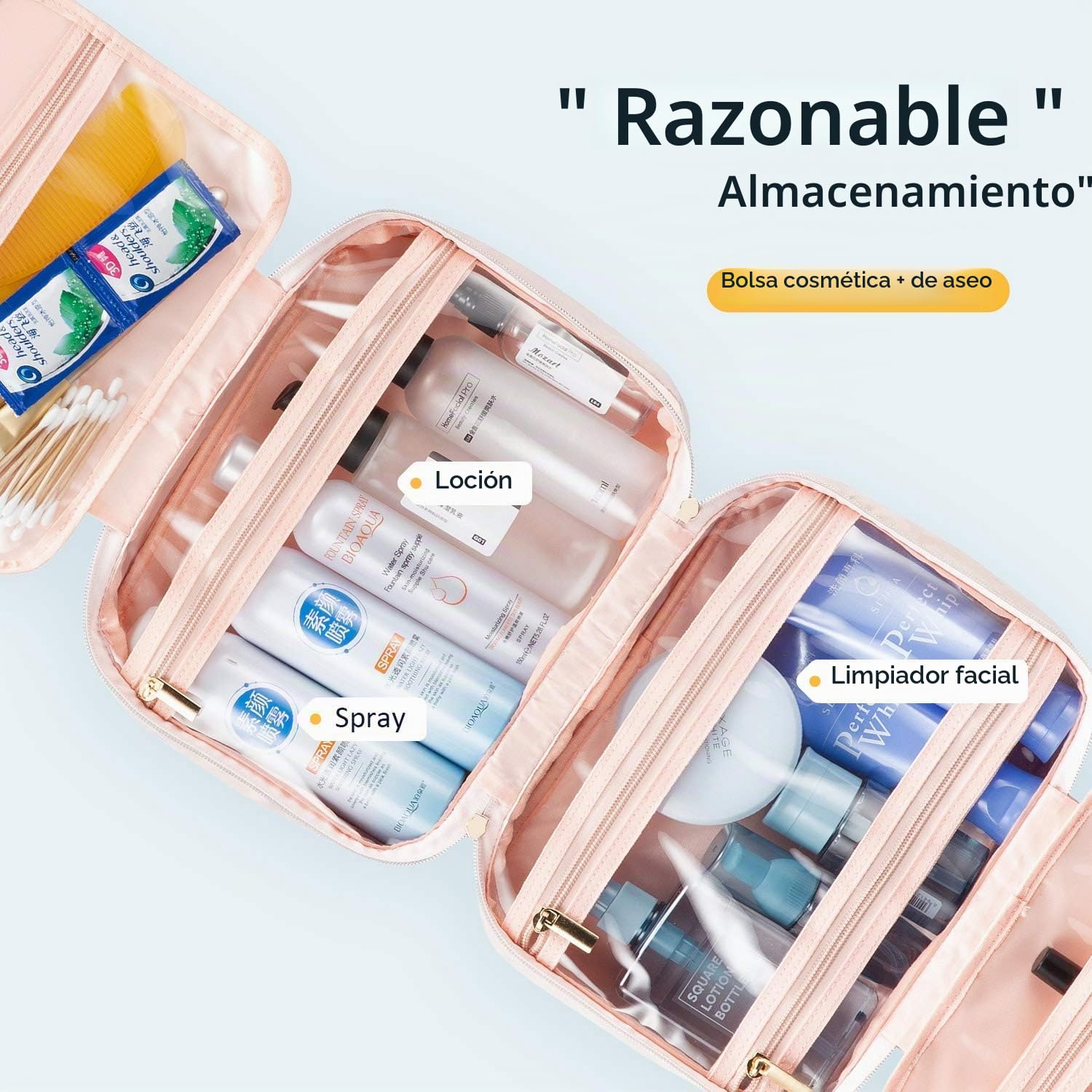 LOVEVOOK Neceser Viaje Mujer, Grande Bolsa de Aseo Colgante Neceser | con Gancho Giratorio de 360°, Impermeable Maquillaje Organizador Viaje Accesorios