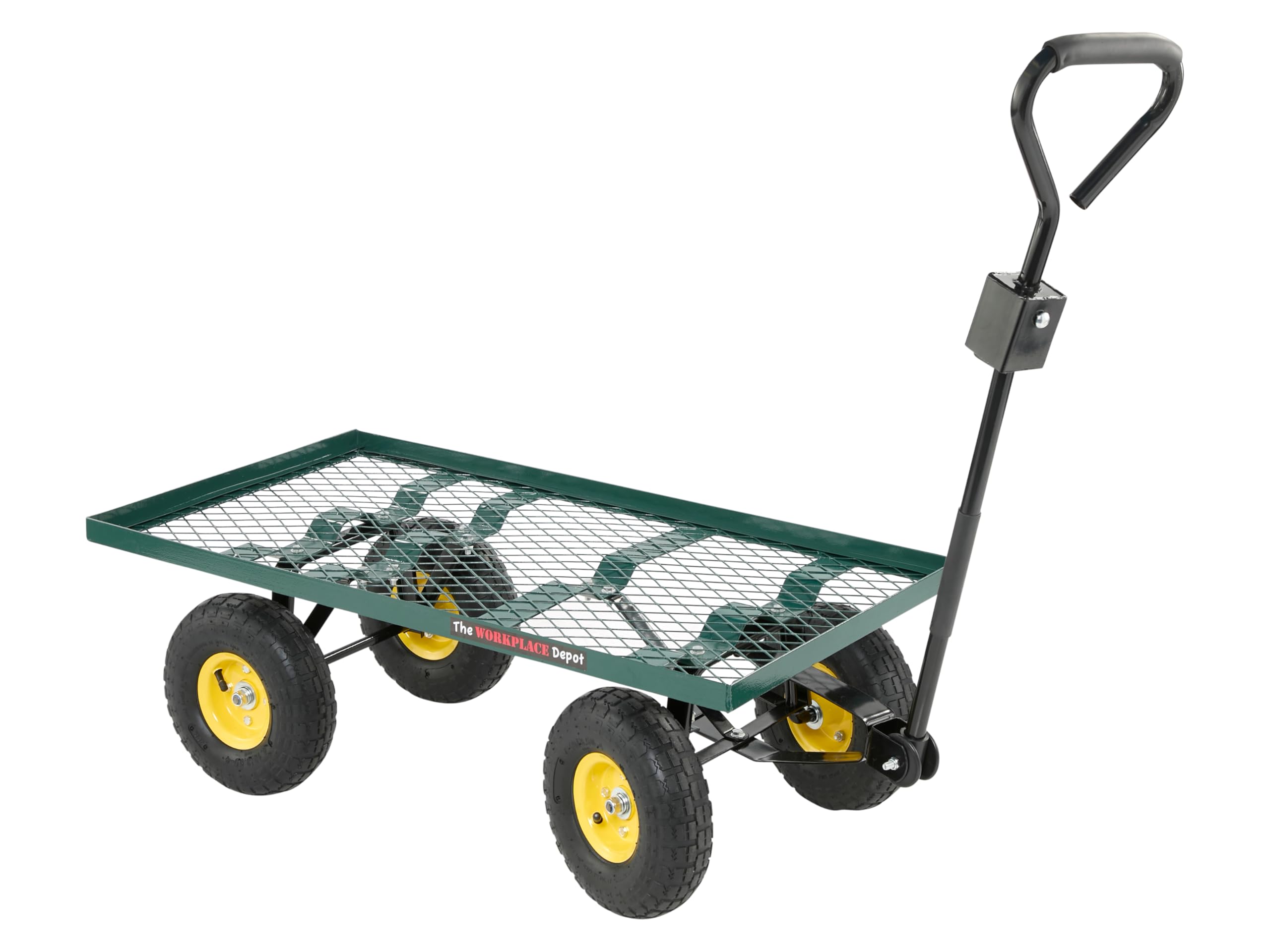 The Workplace Depot Platform Turntable Trolley – Heavy-Duty Steel Frame with 270kg Load Capacity, Pneumatic Wheels & Mesh Base – Ideal for Warehouses, Agriculture & Industrial Use