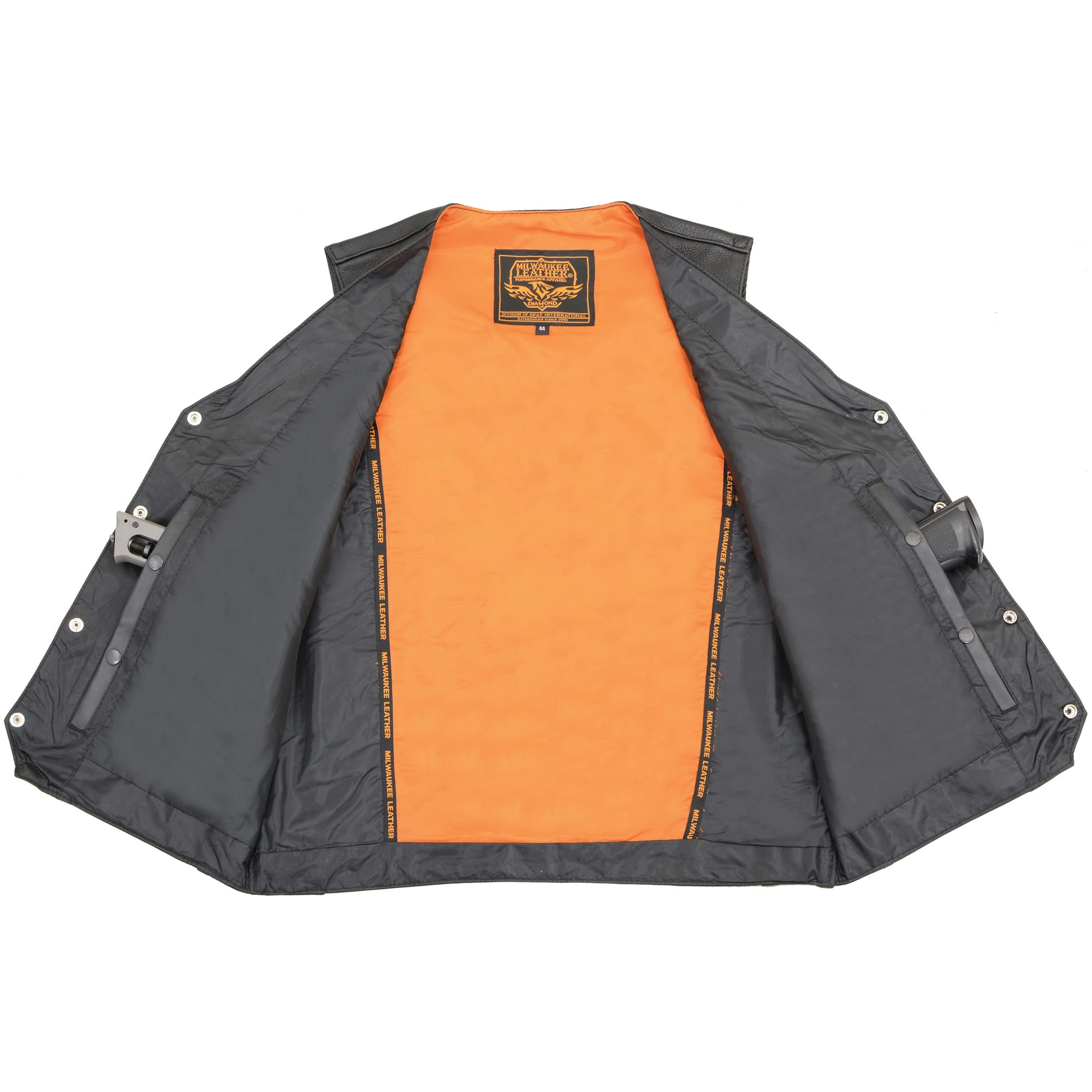 Milwaukee Leather Men's ML1368 Classic Leather Vest w/Buffalo Nickel Snaps (56)