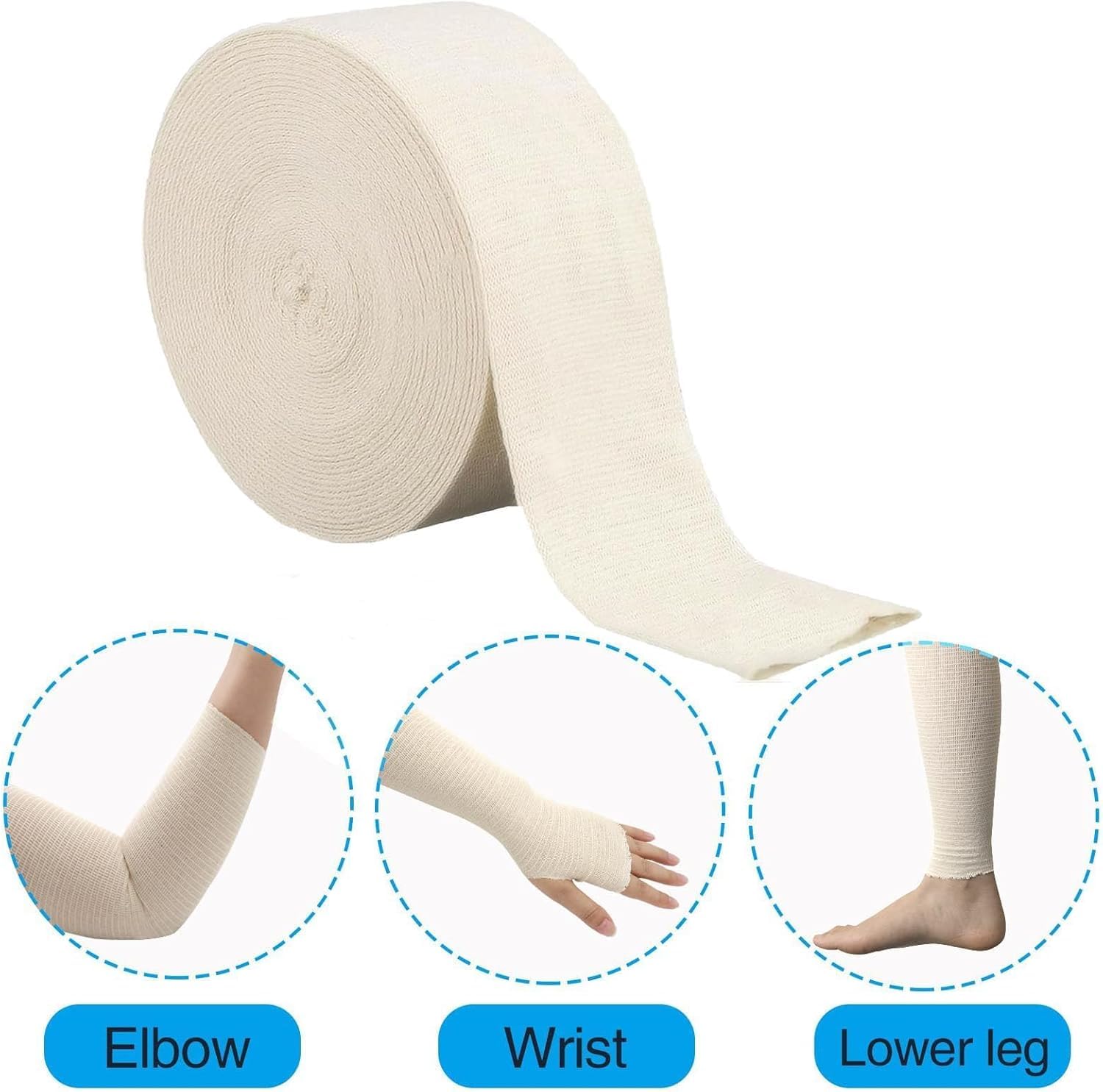Vendas Tubulares Vendaje Elástico de Soporte para Brazo Vendaje de Neta elástica Transpirable Tubular Vendaje de Gasa de Algodón Soporte ​elástico Fijo Vendaje