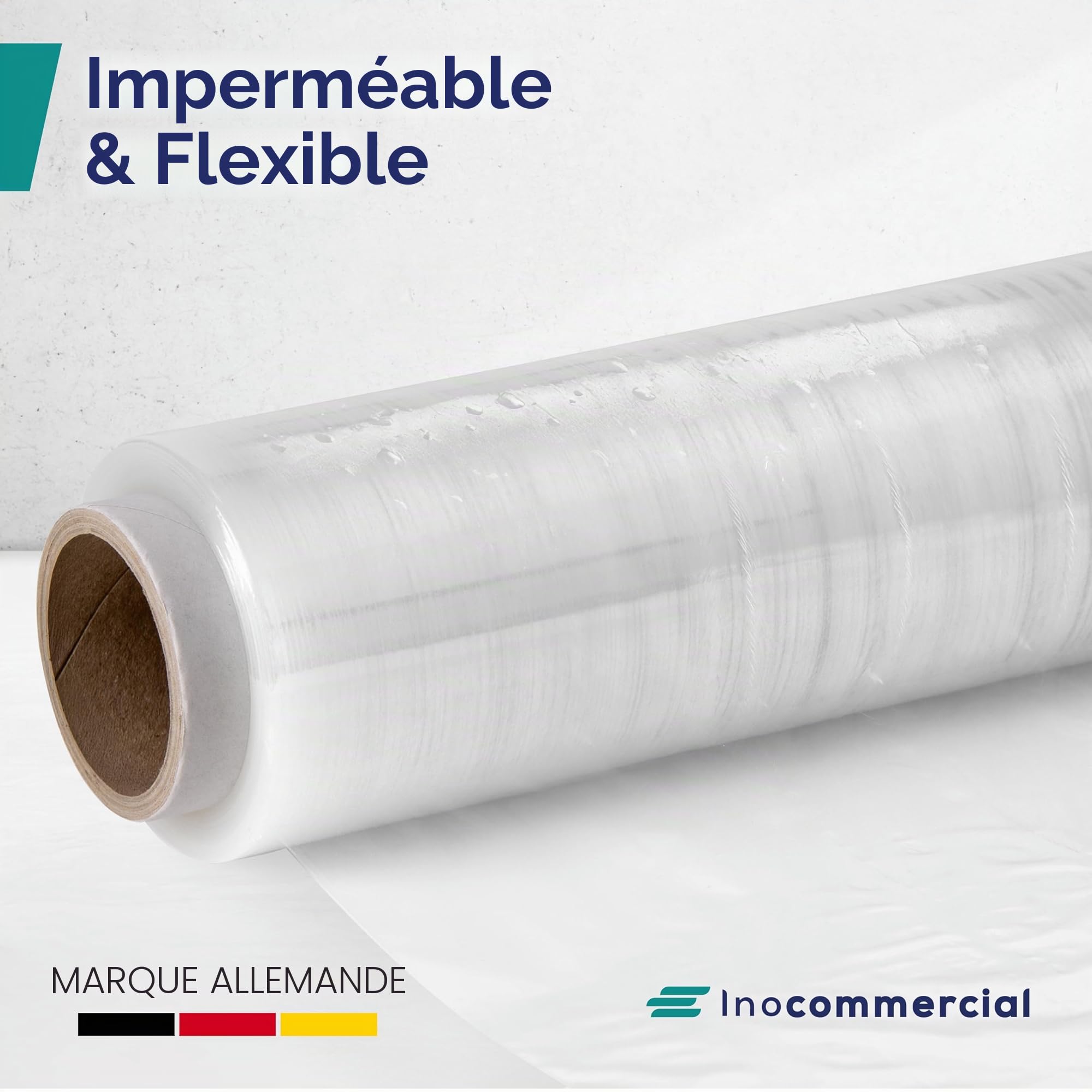 Film Étirable Transparent à la Main Inoverse 6 Rouleaux 40 cm 900 g pour Déménagement