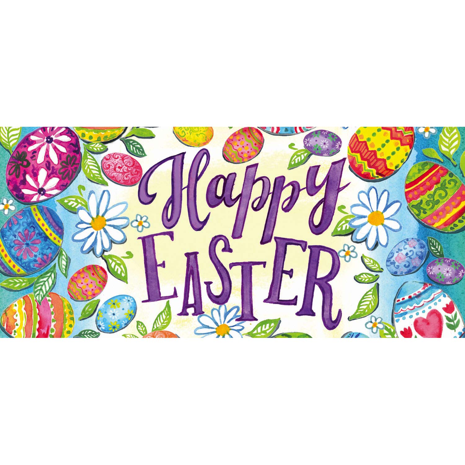 Evergreen Sassafras Easter Eggs Switch Mat Inserts, Interchangeable Front Door Mat Outdoor Entrance, Indoor Door Mats for Entryway, 22 x 10 Inches